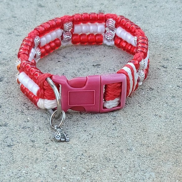 Custom Handmade Beaded Bling Dog Collar - Picture 1 of 2